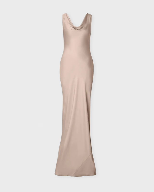 Malina Dress Leah Maxi Satin Beige M