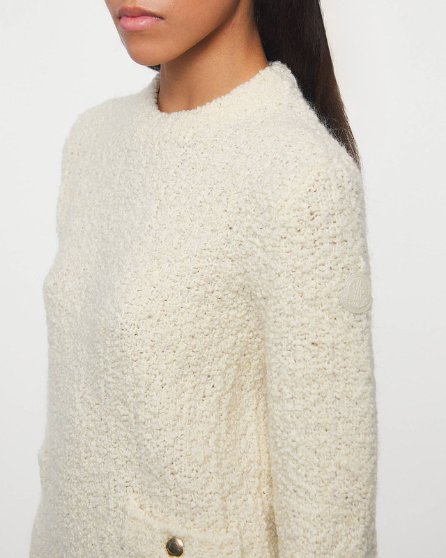 Moncler Sweater Wool Alpaca Jumper Bouclé Natural XS