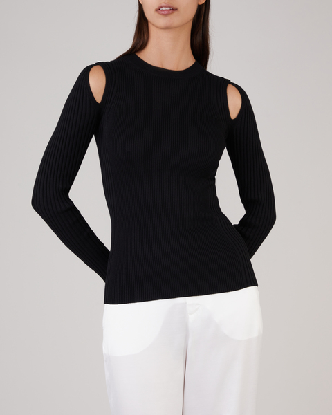 Tröja Cardigan With Neckline Cut Outs Svart 1