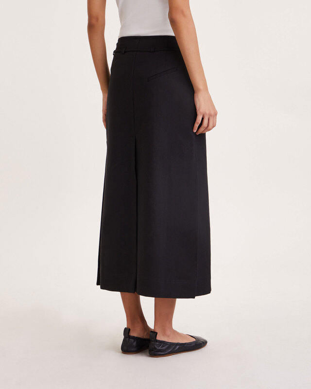 Ganni Skirt Cotton Suiting Maxi Slit Black 36
