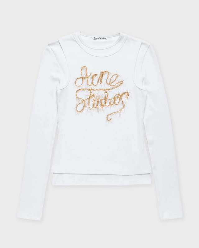 Acne Studios T-Shirt Layerd Metallic Logo  White XS