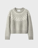 Soft Goat Sweater Brushed Fair Isle Crewneck Greige S