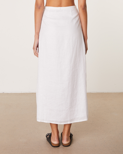 Linen Skirt Elodia Wrap White 2