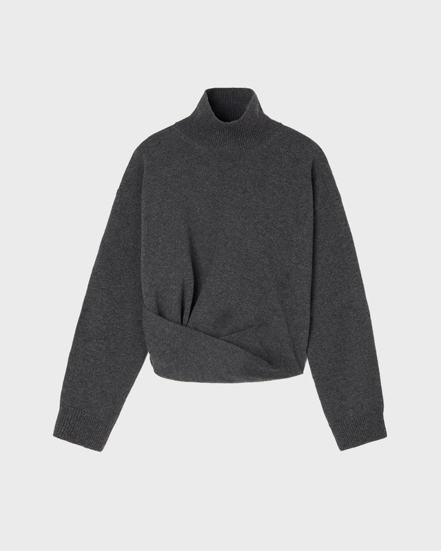 RÓHE Genser Sculptural Turtleneck Grey Melange 34