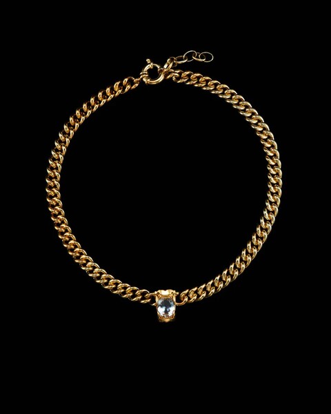 Chunky chain Jaw stone Necklace  Guld ONESIZE 1