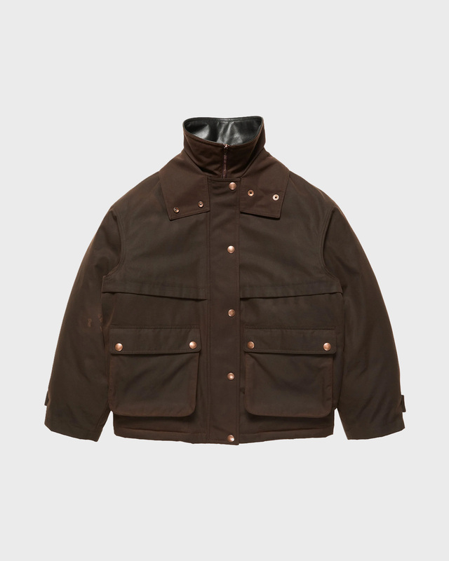 Acne Studios Jacket Waxed Canvas Blouson Dark Brown 40
