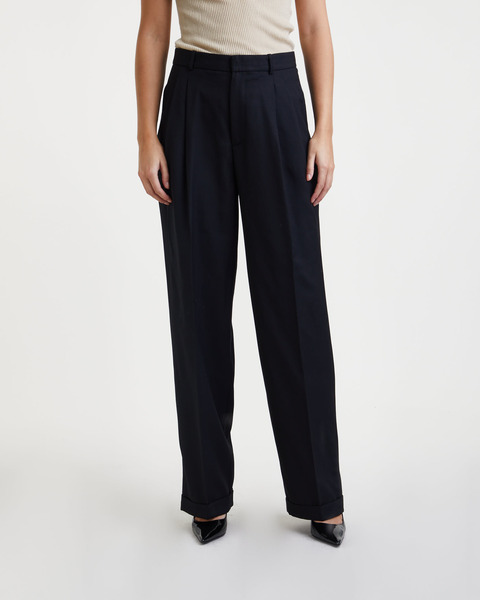 Byxor Wide Leg Wool  Svart 1