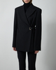 Sportmax Jakke Tailored Leather Belt Detail Black IT 48 (EUR L-XL)