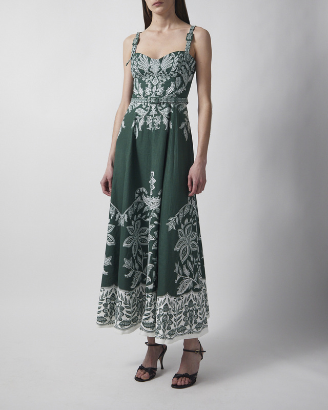 FARM Rio Dress Miranda Belt Buckles Maxi Grön S