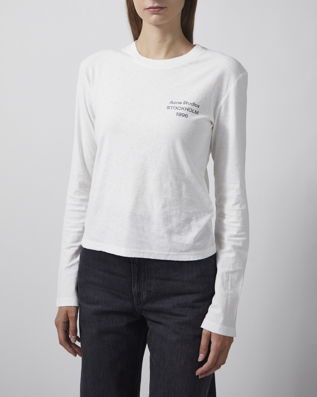 Acne Studios T-shirt Distressed Logo Offwhite XXS/XS