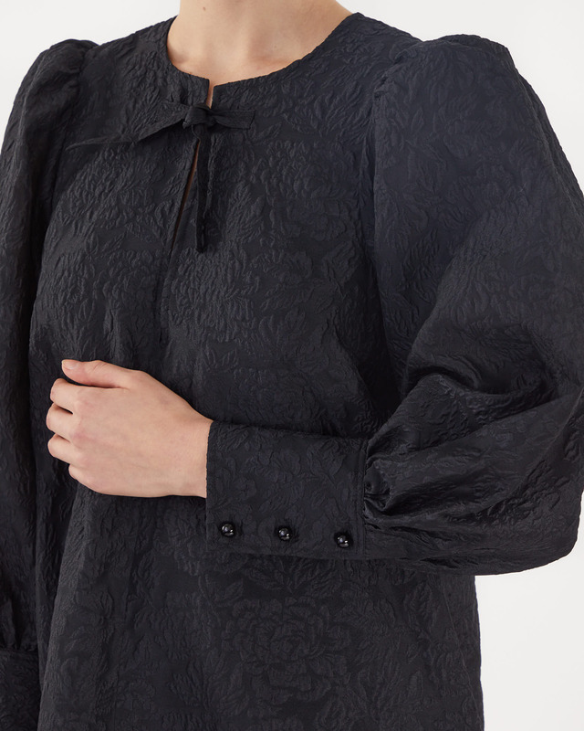 Ganni Jacquard Organza mini klänning  Svart 42