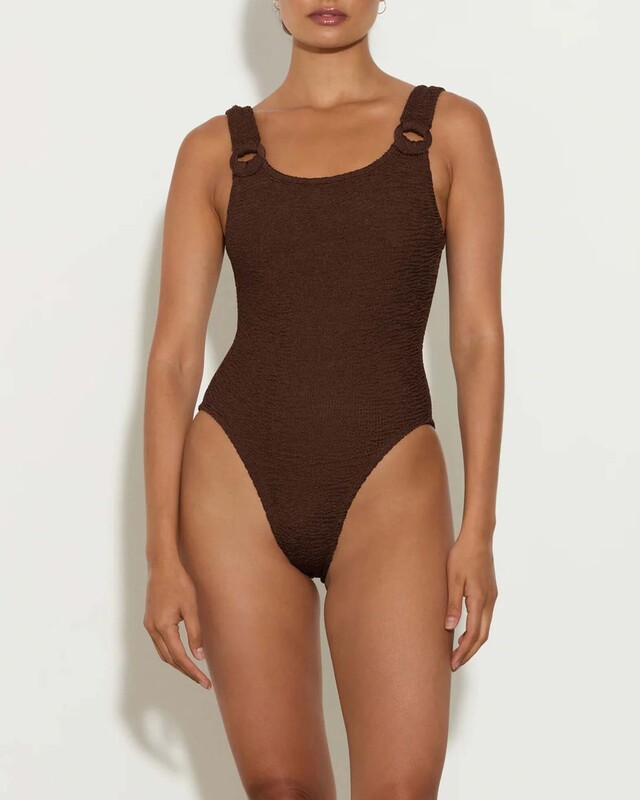 Hunza G Swimsuit Domino Chocolate ONESIZE