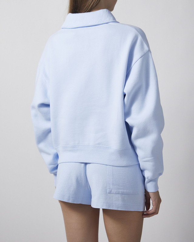 Sporty & Rich Poloskjorte Serif Logo Embroidered Light Blue L