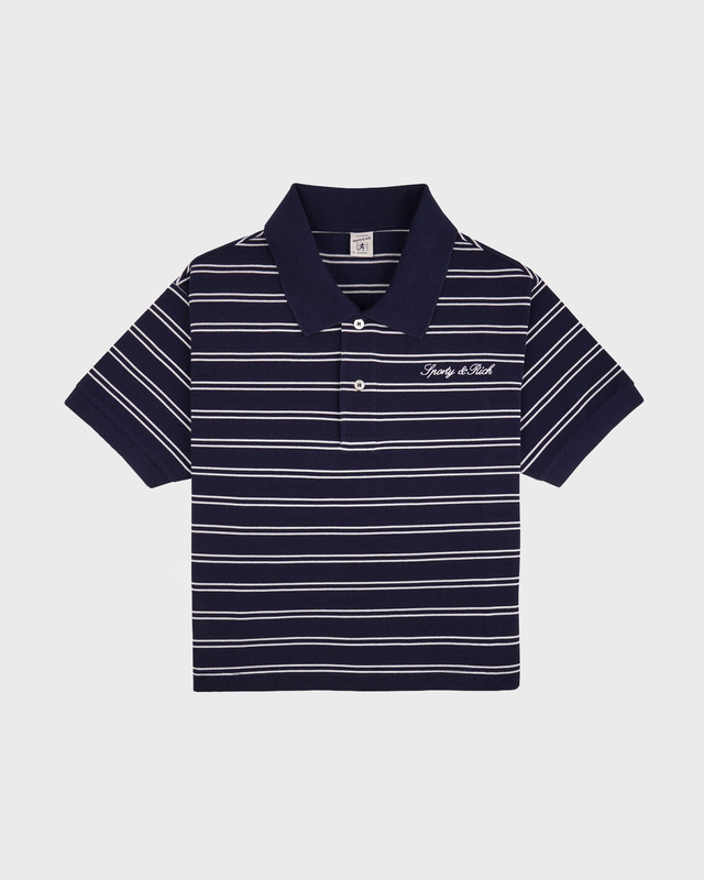 Sporty & Rich Poloskjorte Signature Logo Navy S