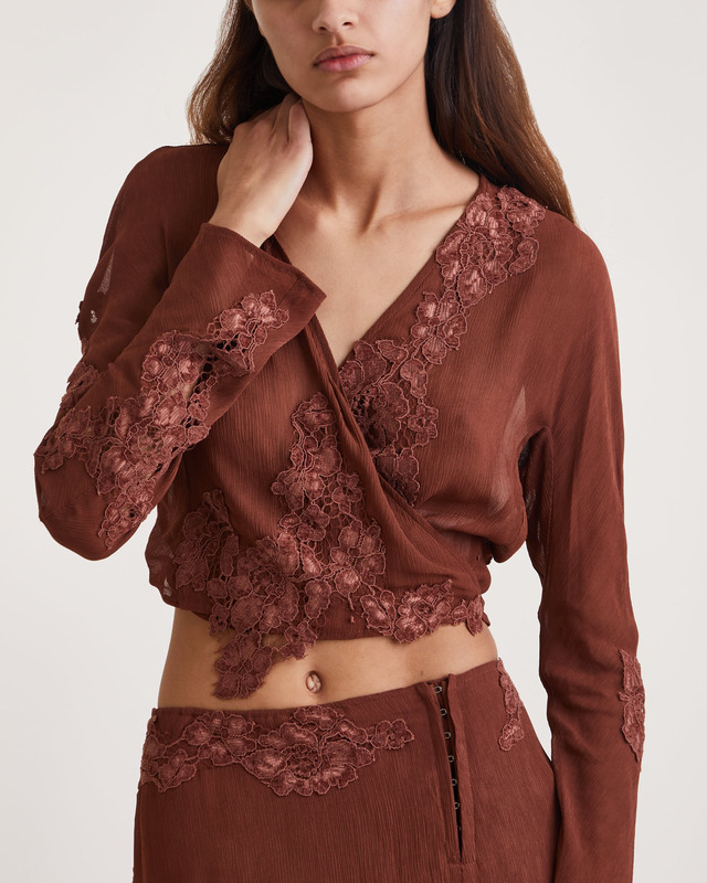 Acne Studios Blus Lace Wrap Brun 36