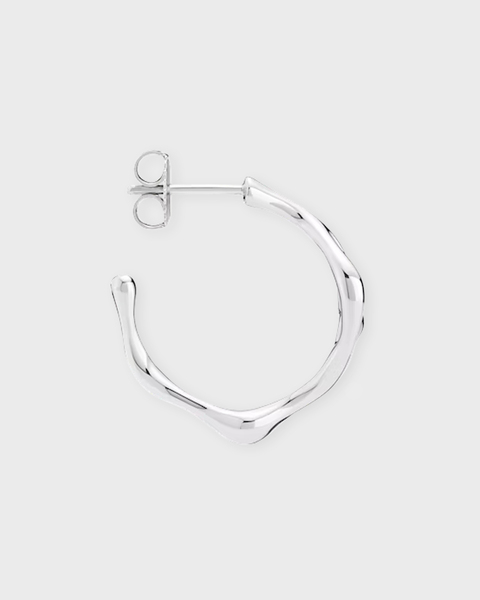 Earring Luna Hoop 18 Silver Left Silver ONESIZE 2