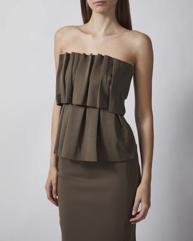 Dagmar Top Sculpted Tube Dark green 38