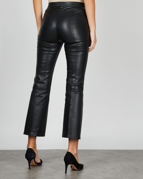 Leather Trousers Tayson Crop Flare Raven 2