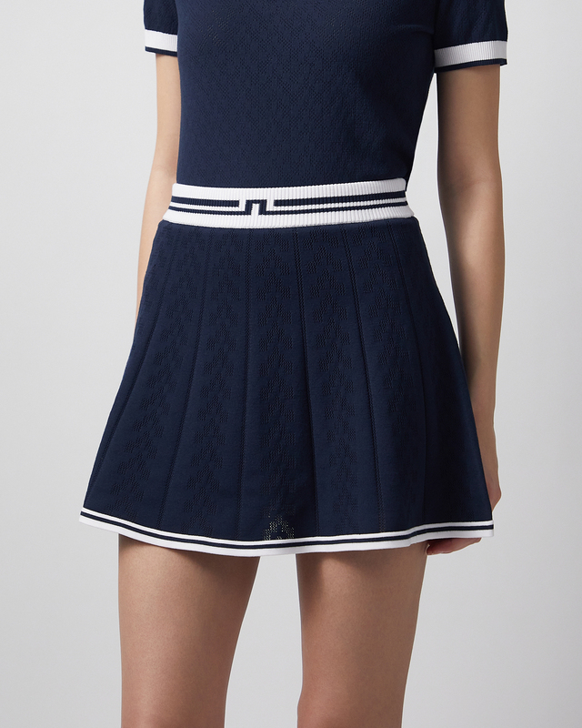 J Lindeberg Skirt Pamela Pintelle Knitted Navy S