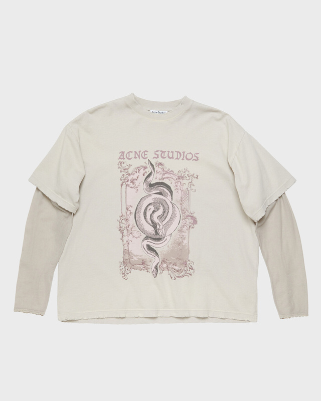 Acne Studios T-Shirt Layered Print Mesh Grey XS