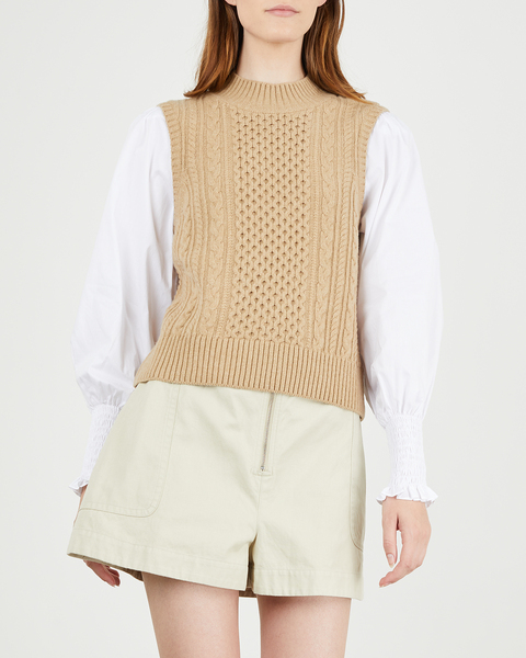 Sweater Melanie Cable Stitch Turtleneck Camel 1