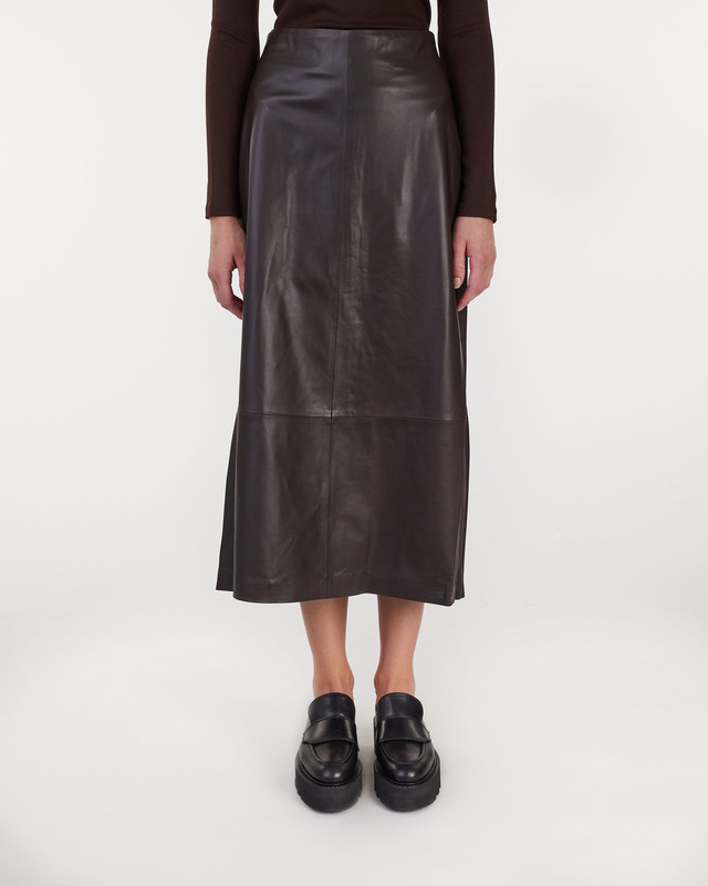 Vince Skirt Leather Straight Skirt Hickory US 6 (EUR 38)