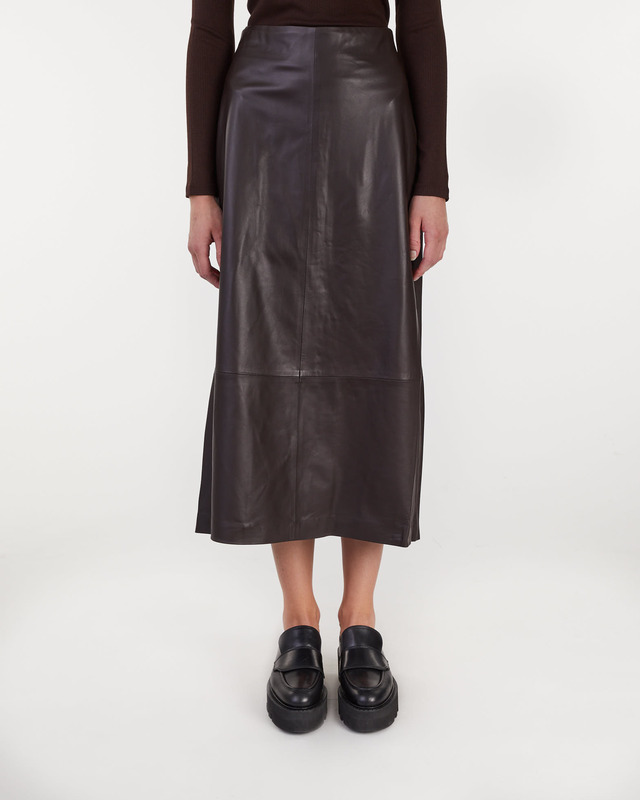 Vince Kjol Leather Straight Skirt Hickory US 6 (EUR 38)