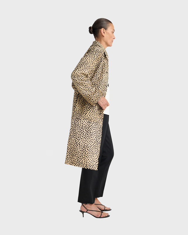 RÓHE Frakke Cheetah Pony Hair Beige/Black 36