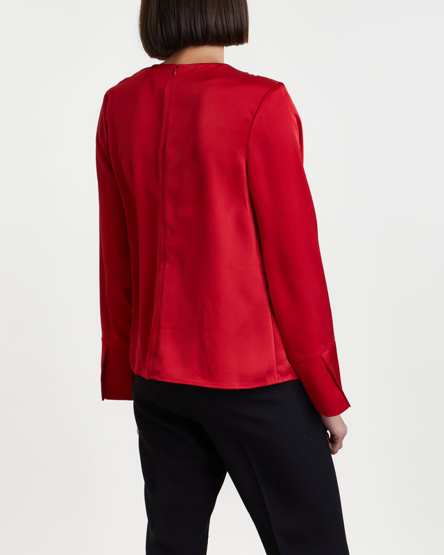 By Malina Blouse Evie Pleated Red M