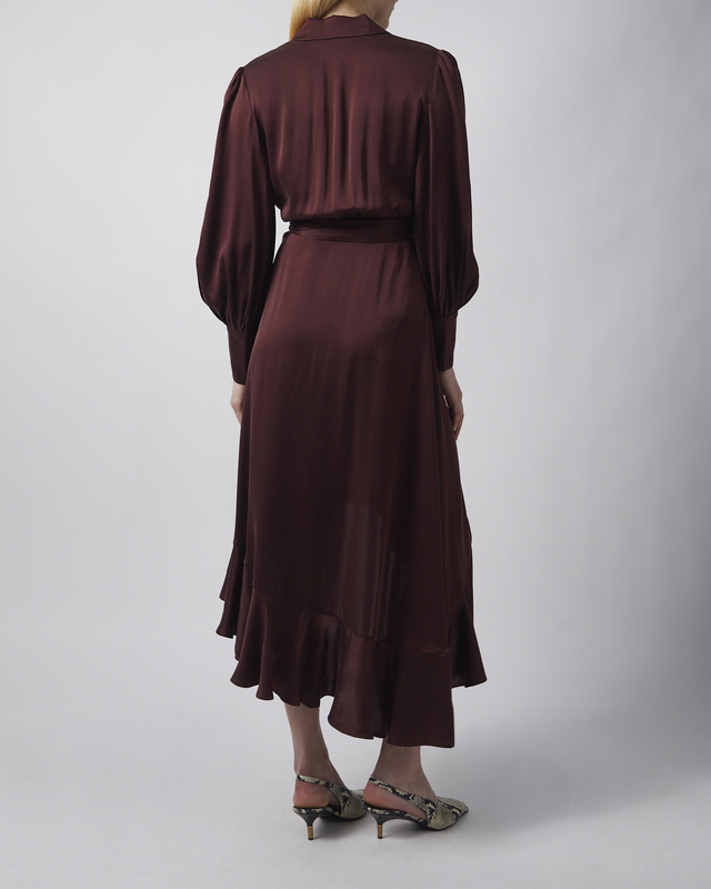 Zimmermann Dress Silk Wrap Midi  Mahogny  1 (S-M)