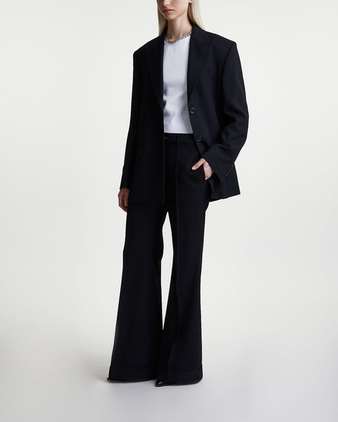 Trousers Tailored Suit Flared Black 1