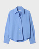 Dagmar Skjorte Cropped Asymmetric Collar Mid Blue 40