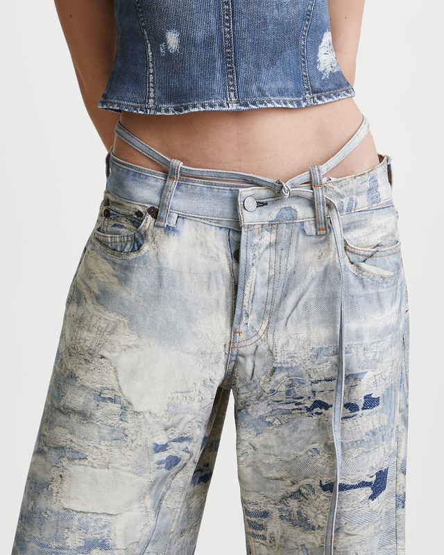 Acne Studios Jeans Printed Distressed Light blue 36