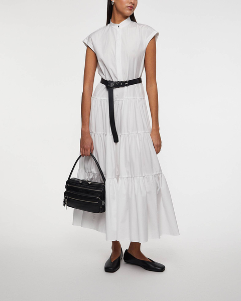 Dress Flounced Cotton Shirt  White 2