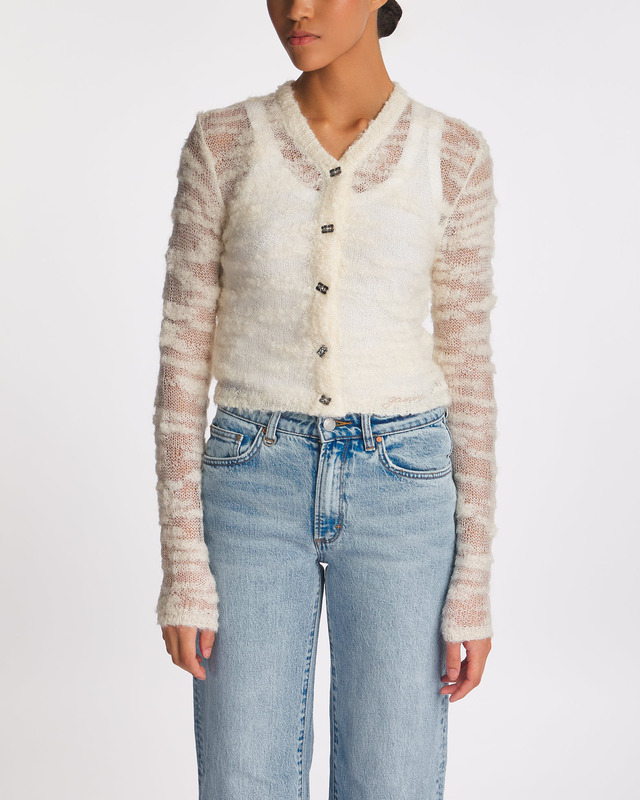 GANNI Kofta Alpaca Mohair Boucle Egret XS
