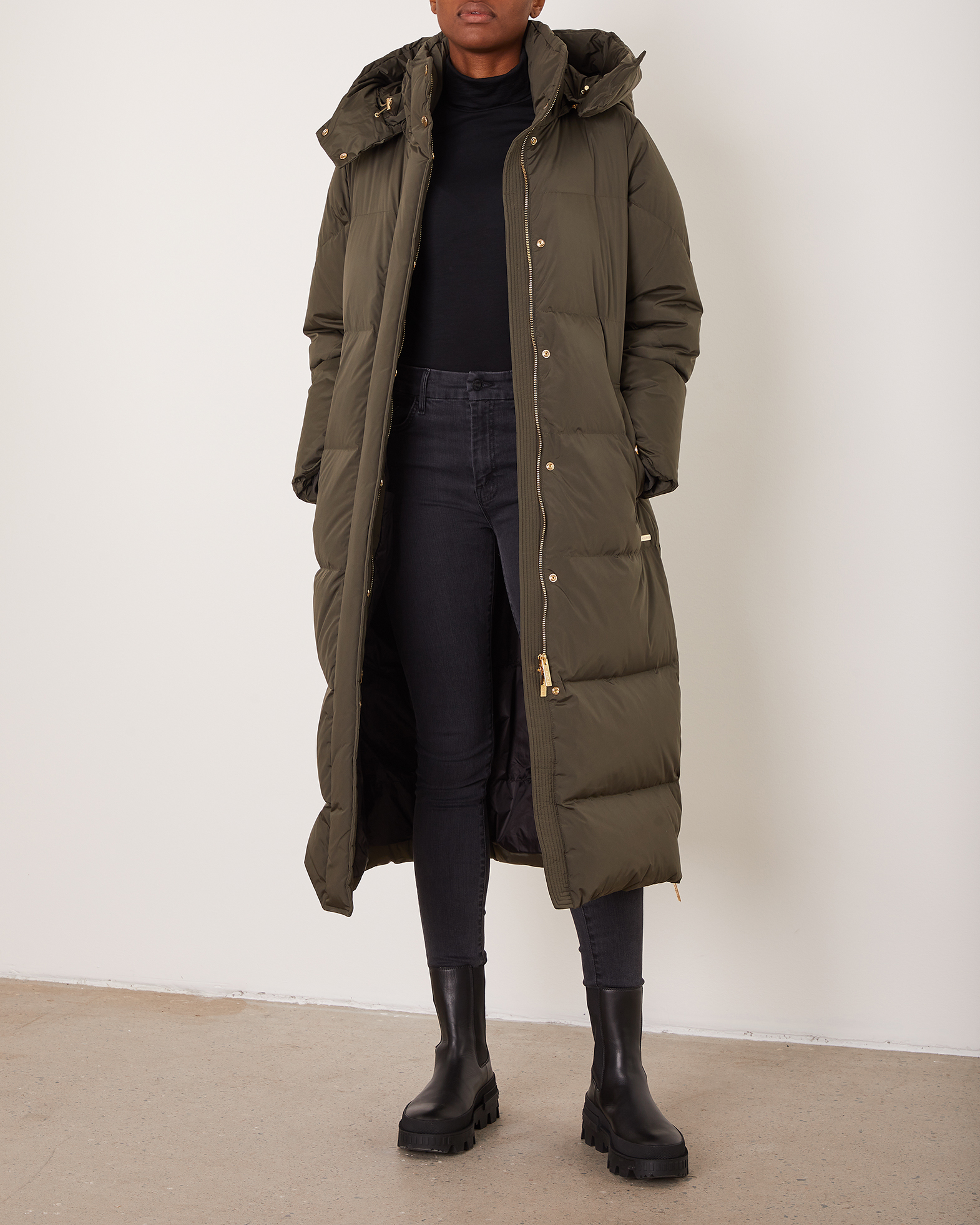 dark green long jacket