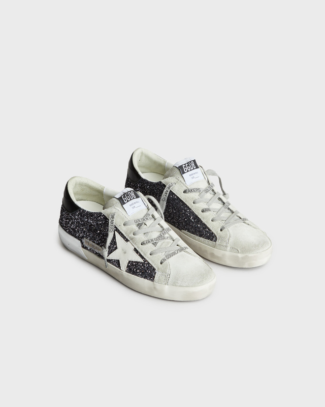 Golden Goose Deluxe Brand Sneakers Super Star Glitter Leather Antracite grå EUR 39