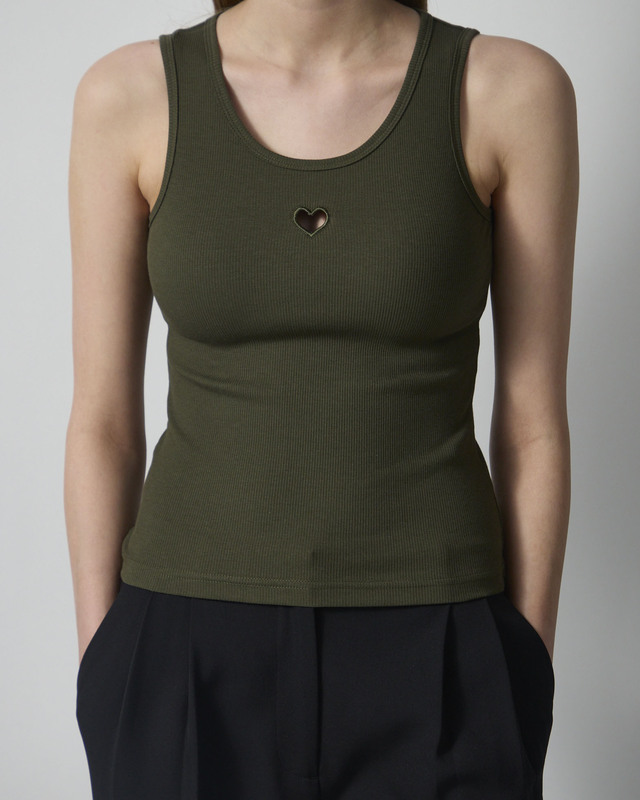 CLOEYS Tanktop Heart Military Green S