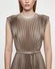JOSEPH Dress Volta Knit Weave Plissé Beige/brun 40