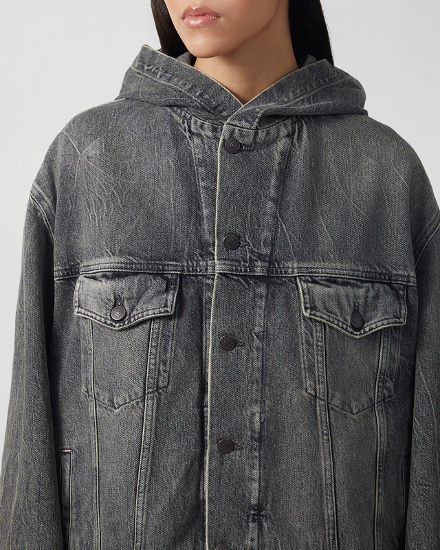 Acne Studios Jacket Hooded Denim Washed black XS-S