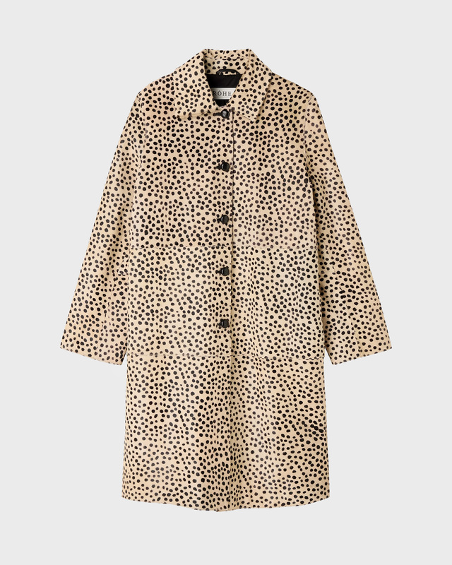 RÓHE Frakke Cheetah Pony Hair Beige/Black 36