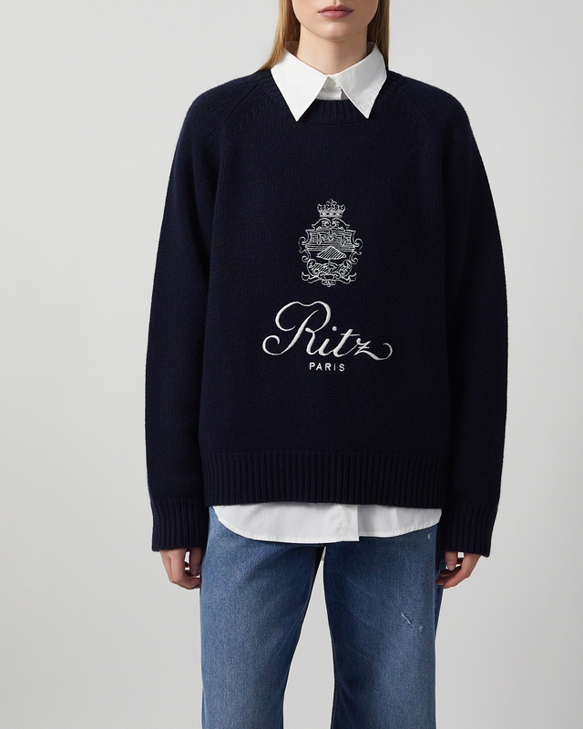 Ritz Paris x Frame Sweater Ritz Unisex Cashmere  Navy XS
