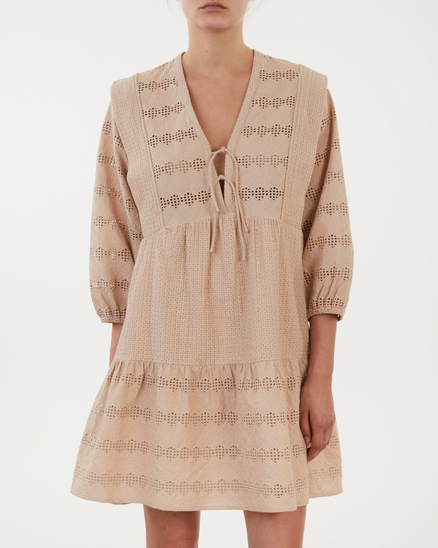 Dante6 Klänning Misa broderie dress Oyster 3 (M)