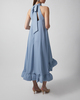 Malina Dress Sabrina Halterneck Ruffled Midi Sky S