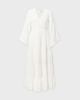 Malina Dress Vanessa Wide Sleeve Embroidered White L