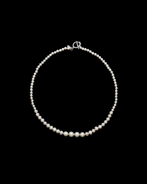 Necklace Graded Pearl Silver ONESIZE 1