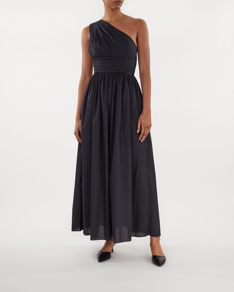 Gathered One Shoulder Dress Black 2