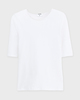 Filippa K T-Shirt Cotton Stretch Elbow Sleeve White L