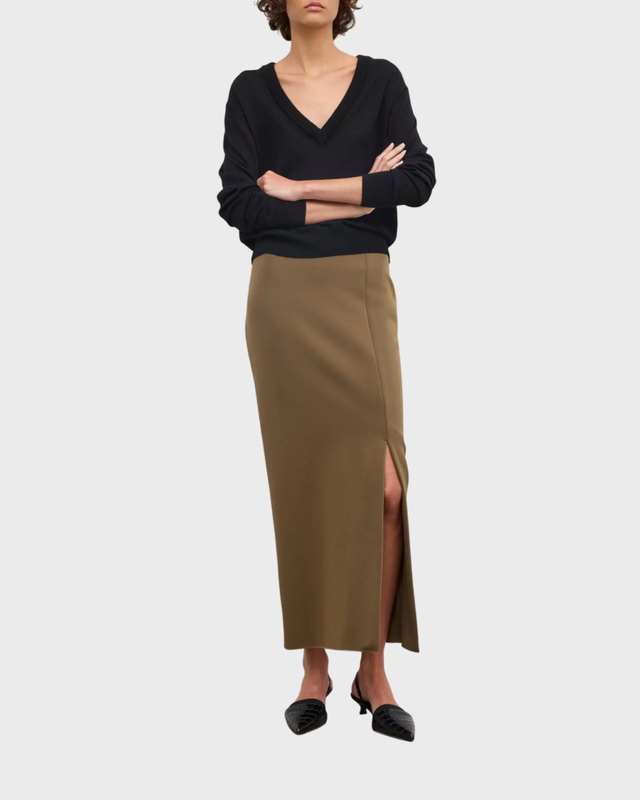 Dagmar Skirt Fitted Midi Dark Green M