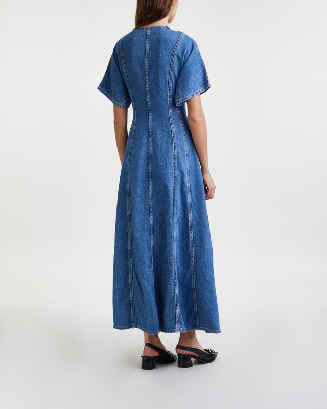 Ganni Dress Future Denim Maxi Mid blue  44